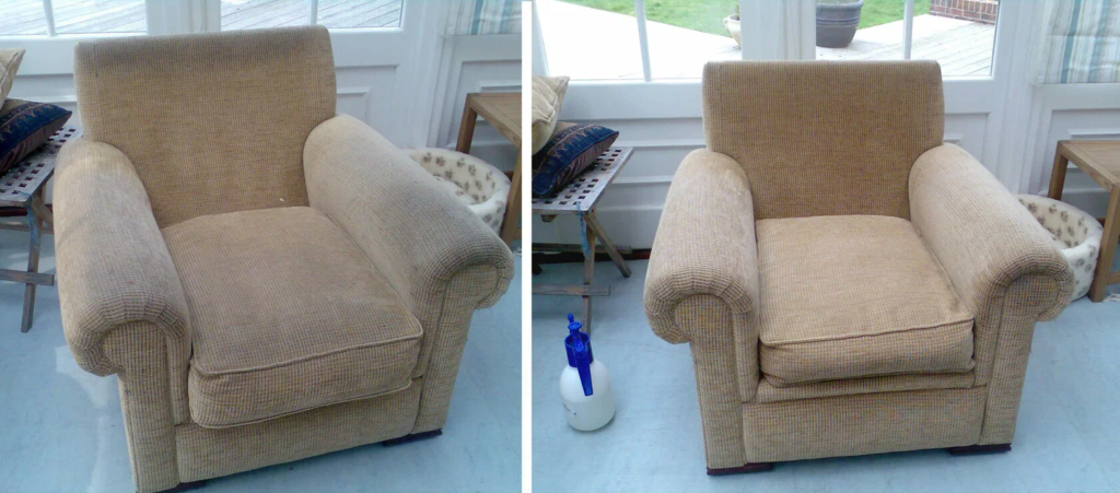 Resultado del sillón después de la limpieza.