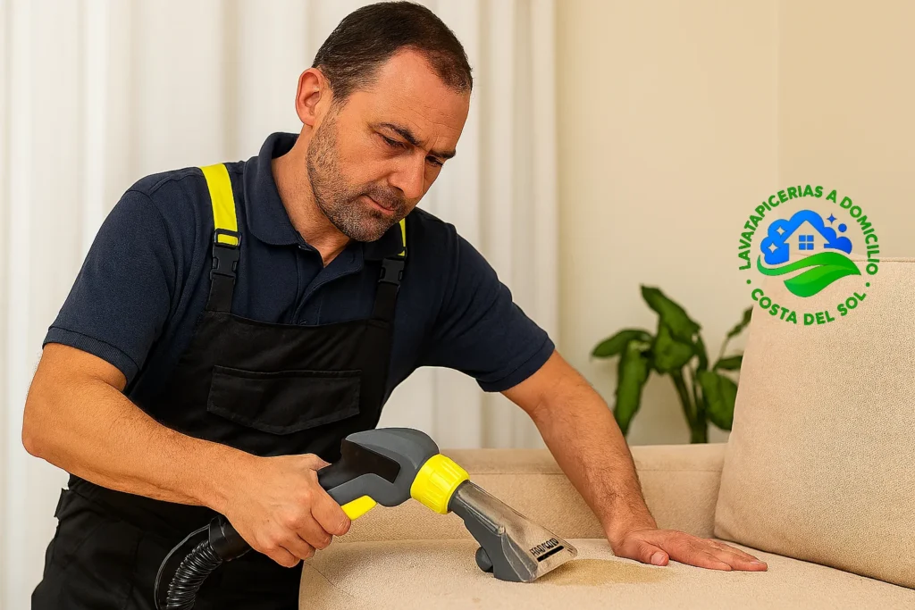 profesional reparando errores limpiar sofas